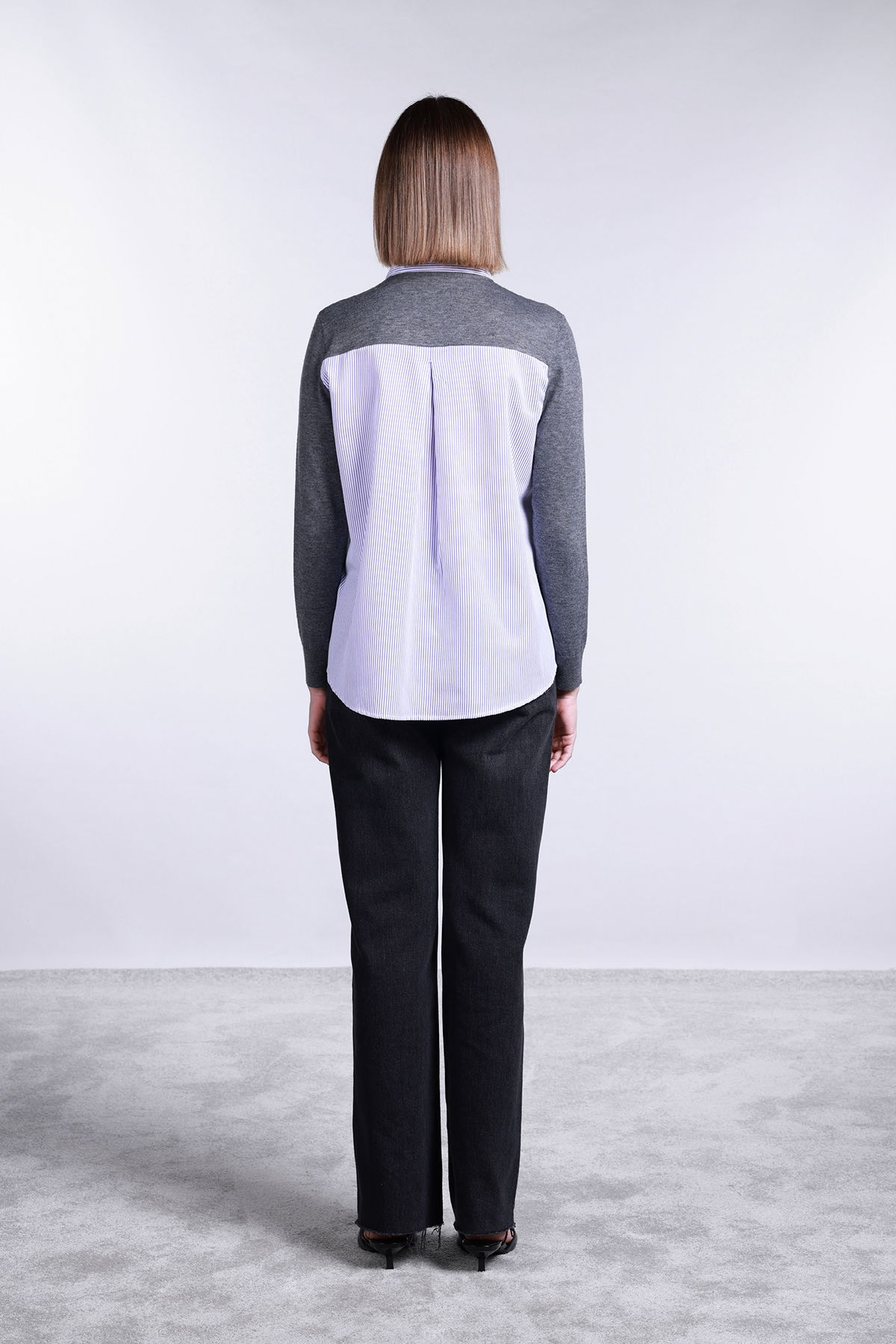 Sempre Kadın İç Gömlek Detaylı Yünlü Hırka 2725 Gri - 4