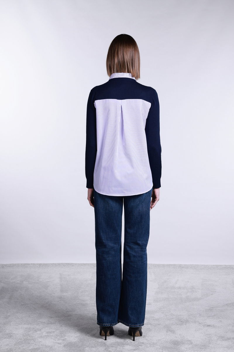 Sempre Kadın İç Gömlek Detaylı Yünlü Hırka 2725 Lacivert - 4