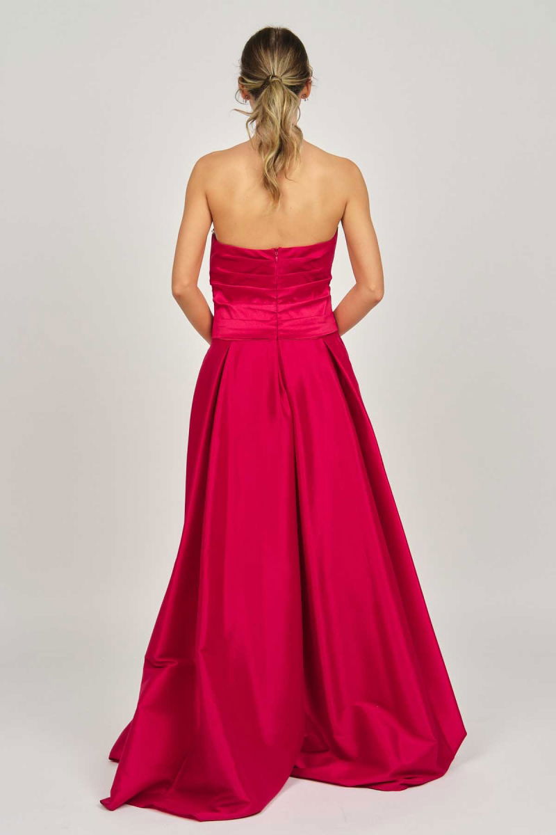 Şeref Vural Kadın Straplez Uzun Abiye Elbise 5437827 Kırmızı - 5