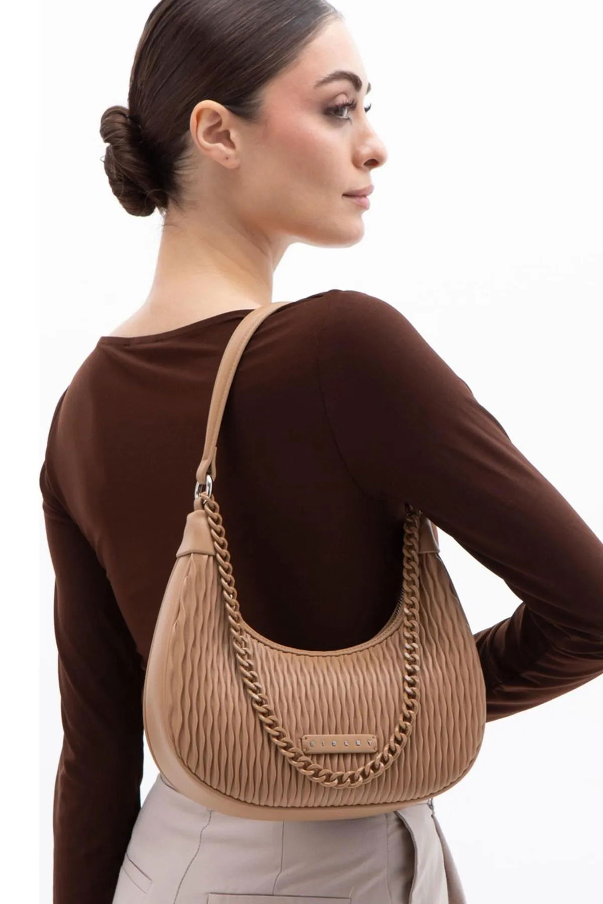 Sisley Kadın El ve Çapraz Çantası SLY208 Camel - 2
