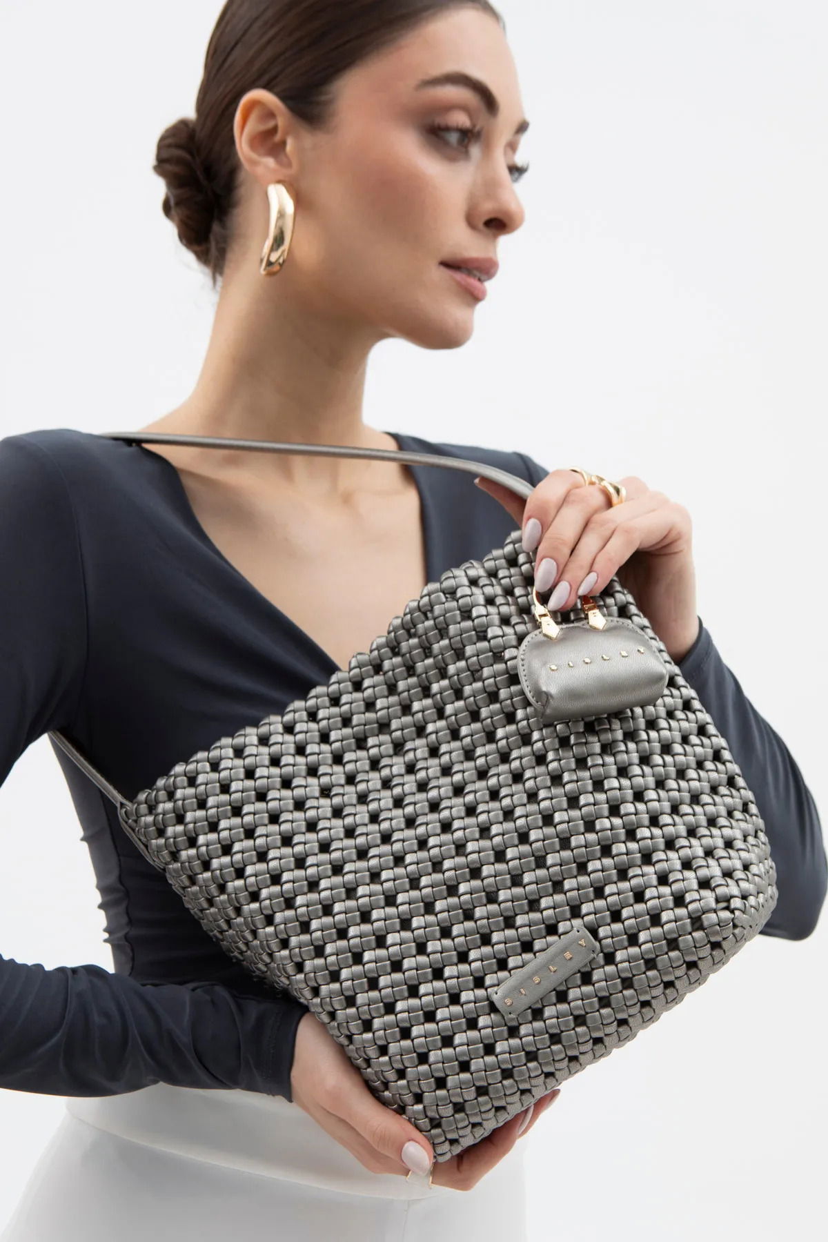 Sisley Kadın Kol Çantası SLY222 Platin - 1