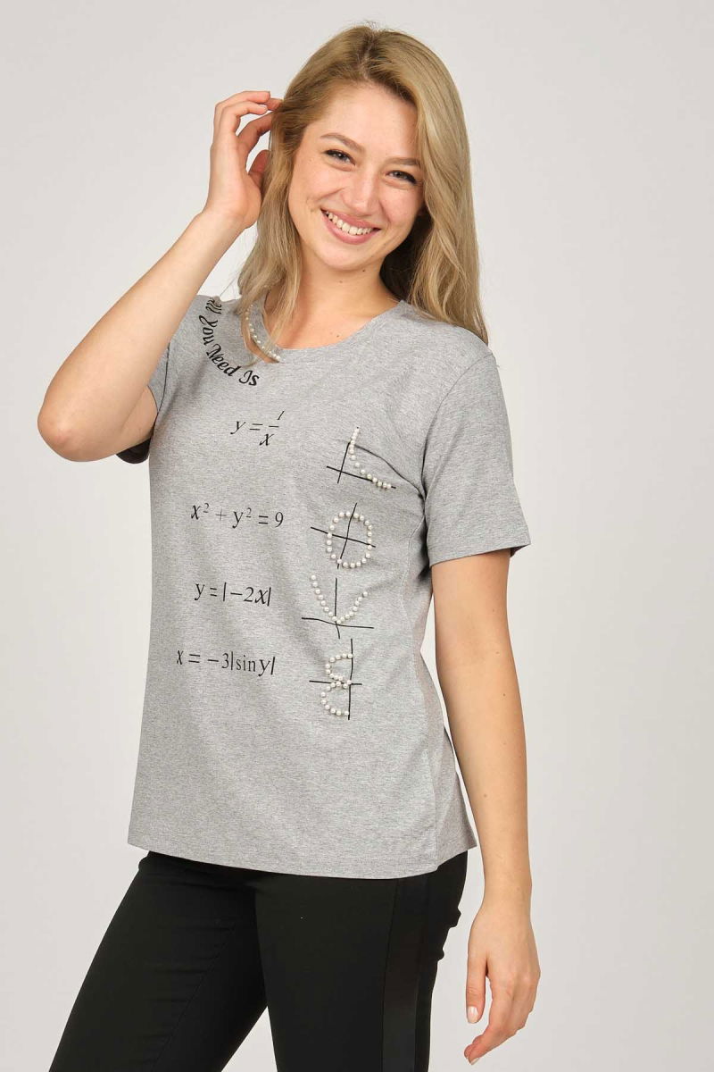 Sistas Kadın Boyun Detaylı Penye Bluz 6699224 Gri - Sistas