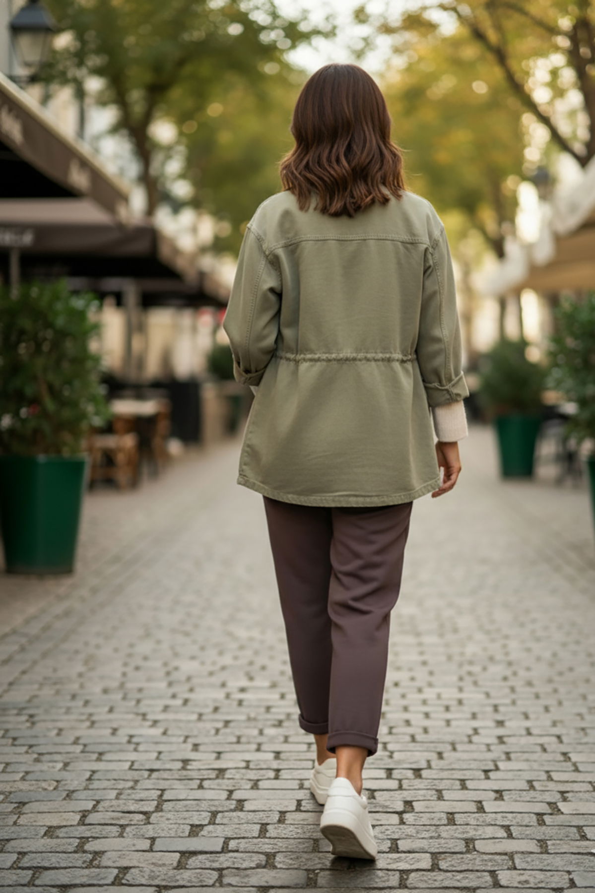 Sy & Black Kadın Çelik Örgü Beli Lastikli ve Bağcıklı Geniş Beden Aralıklı Jogger Pantolon 25P-03 Füme - 4