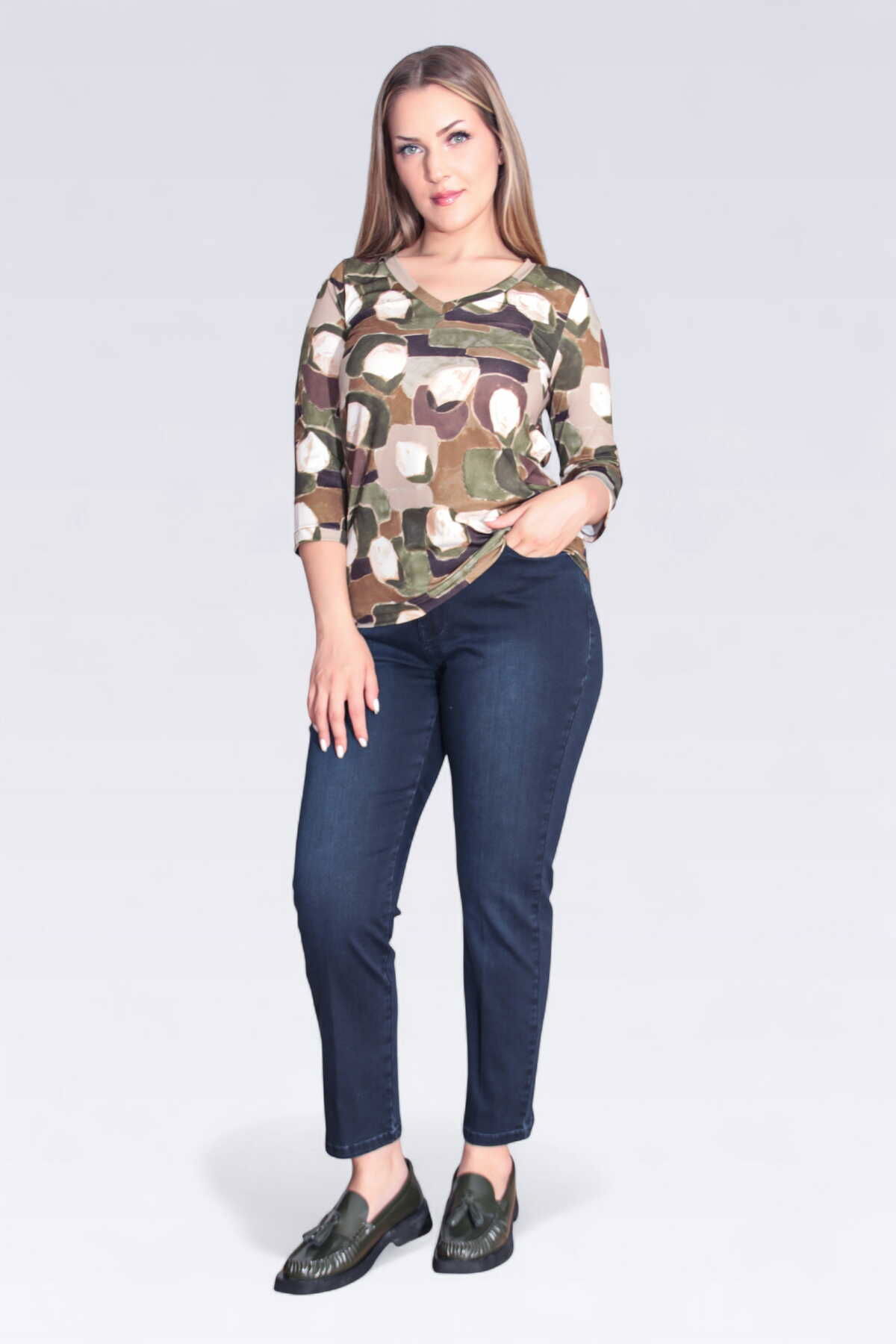 Tolga Saraçoğlu Kadın Dar Paça Bilek Boy Kot Pantolon 30296 Lacivert - 1