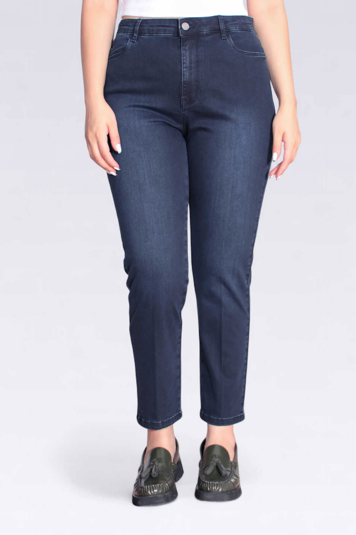 Tolga Saraçoğlu Kadın Dar Paça Bilek Boy Kot Pantolon 30296 Lacivert - 2