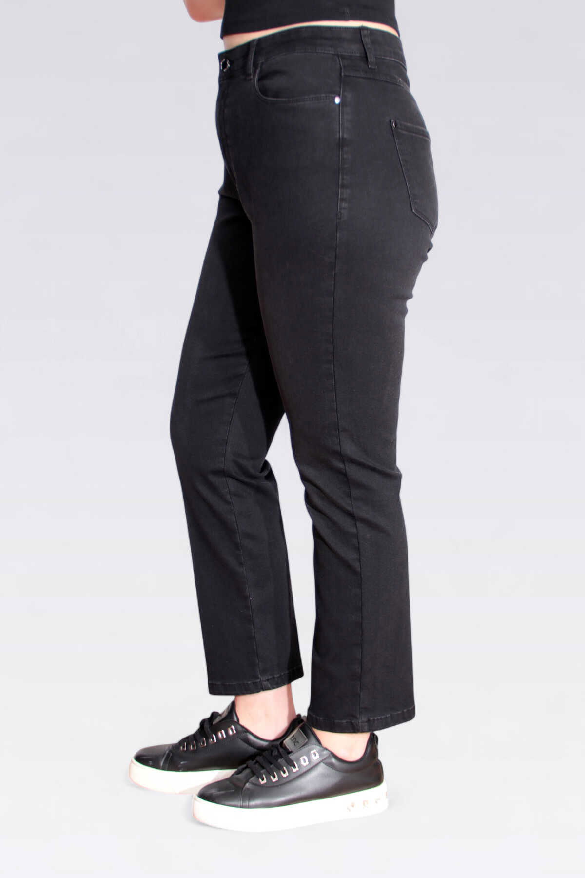 Tolga Saraçoğlu Kadın Dar Paça Bilek Boy Kot Pantolon 30296 Siyah - 3