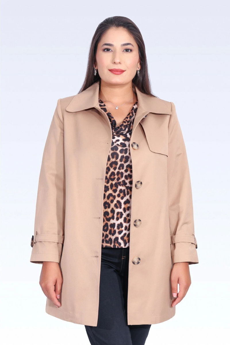 Tolga Saraçoğlu Kadın Midi Boy Trençkot 60076 Camel - 3