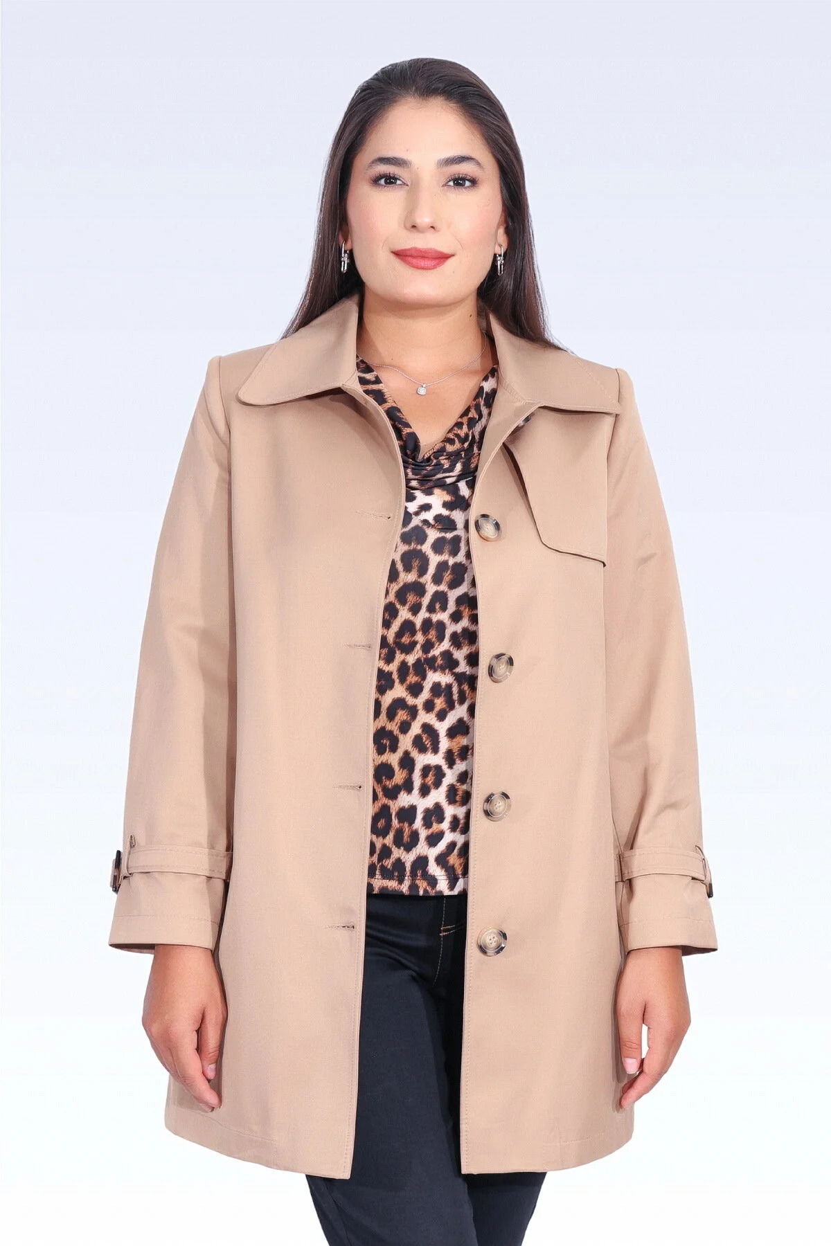 Tolga Saraçoğlu Kadın Midi Boy Trençkot 60076 Camel - 3