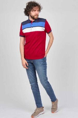 Tony Montana Erkek Cep Detaylı Polo Yaka T-Shirt 3181112 Kırmızı - 6