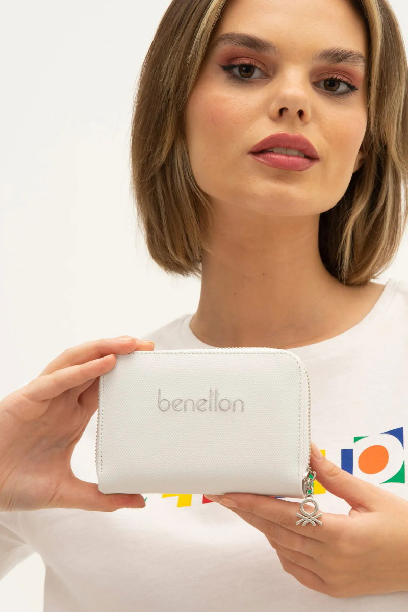 United Colors of Benetton Kadın Cüzdan BNT_1303 Beyaz-A.Gri 