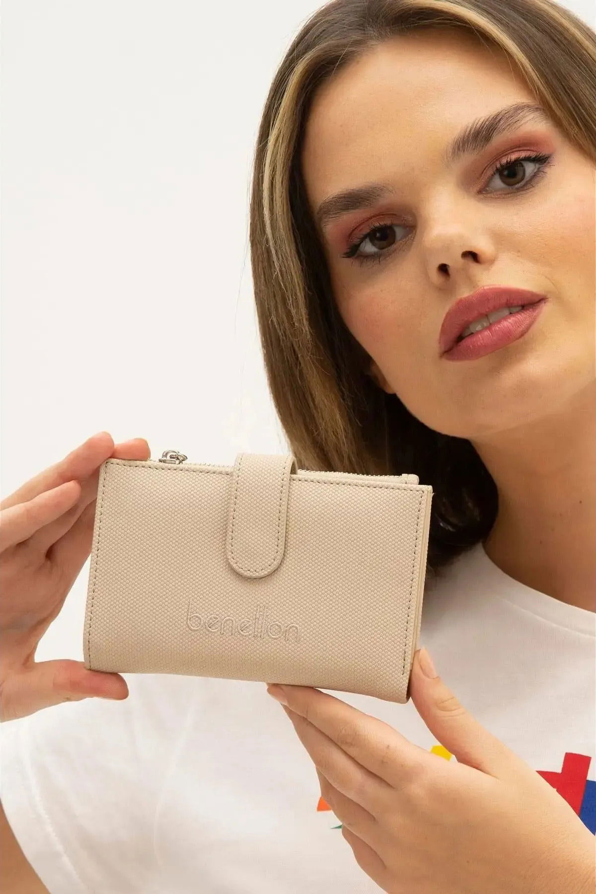 United Colors of Benetton Kadın Cüzdan BNT1300 Bej - 1