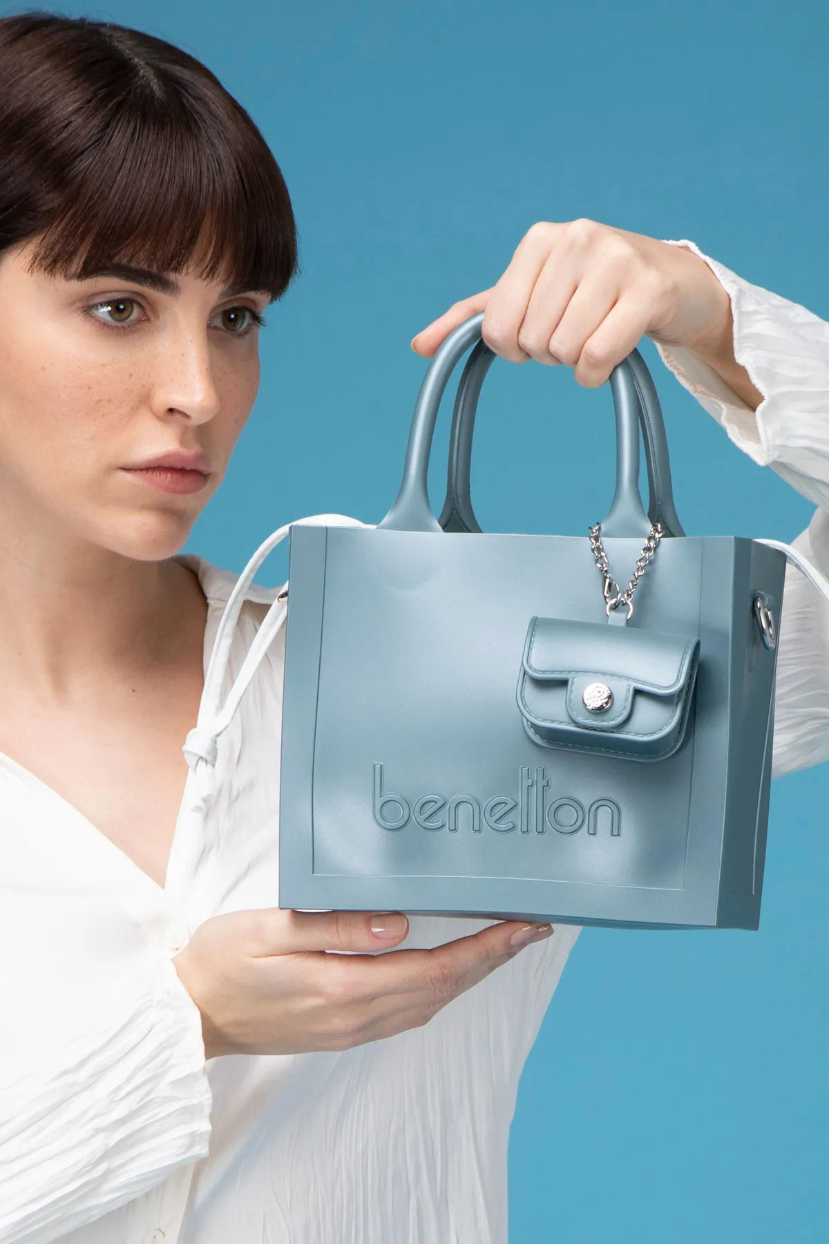 United Colors of Benetton Kadın El Çantası BNT1450 Mavi - 2