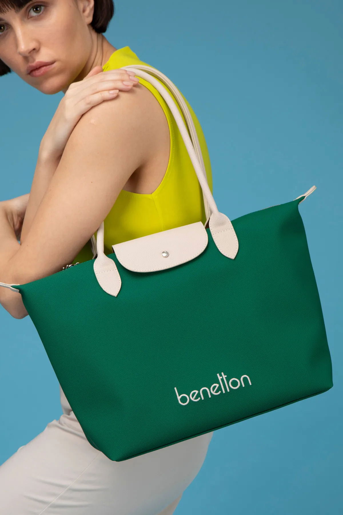 United Colors of Benetton Kadın Kol Çantası BNT1611 Zümrüt-Bej - 2