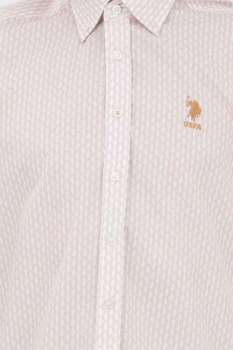 U.S. Polo Assn. Erkek Desenli Slim Fit Gömlek 1584114 Camel - 3
