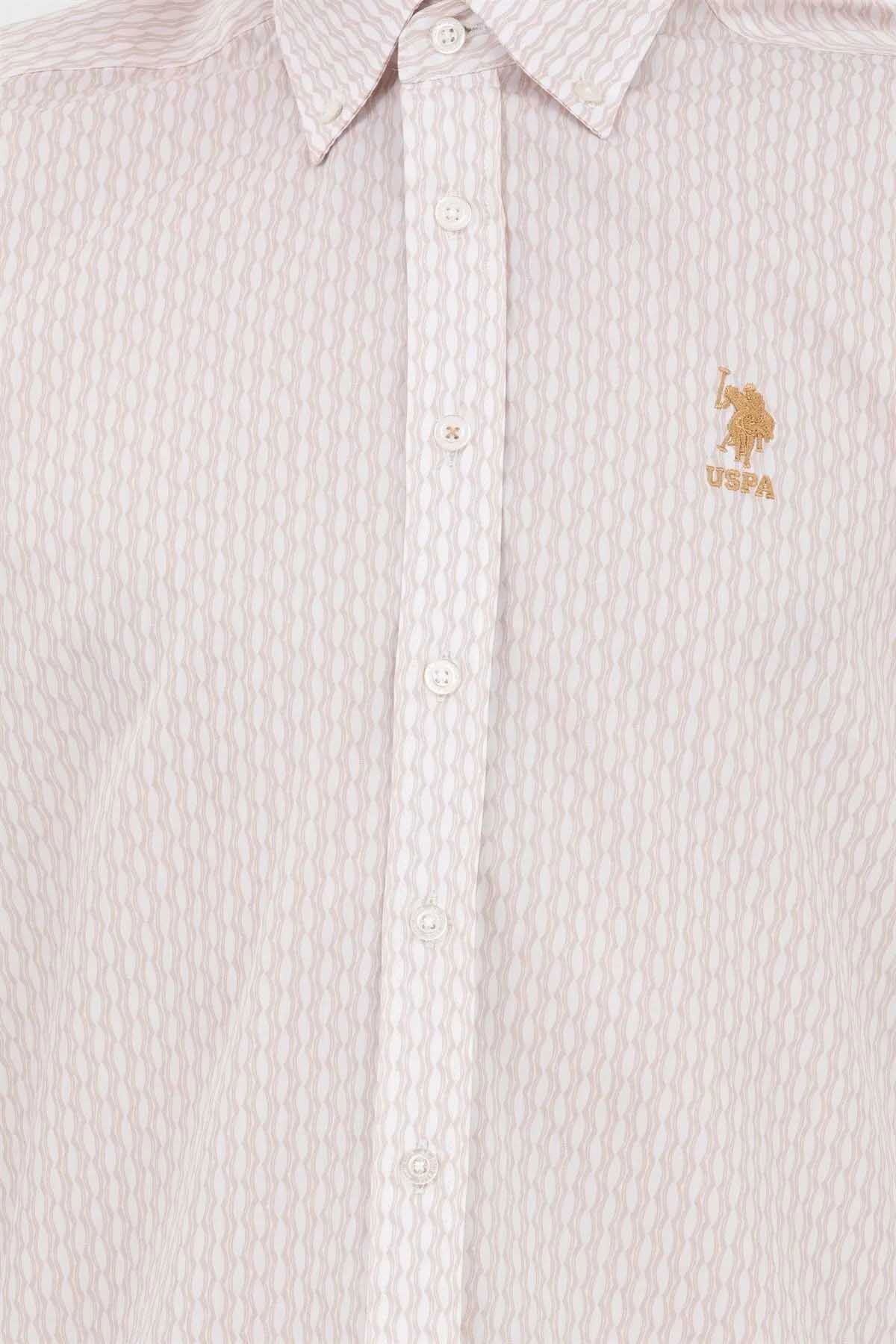 U.S. Polo Assn. Erkek Desenli Slim Fit Gömlek 1584114 Camel - 3