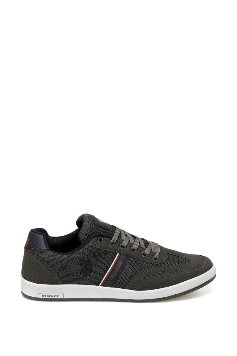 U.S. Polo Assn. Erkek Kares 4Fx Sneaker Ayakkabı Koyu Gri - 1