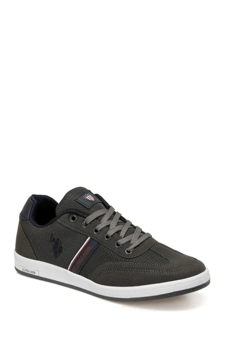 U.S. Polo Assn. Erkek Kares 4Fx Sneaker Ayakkabı Koyu Gri - 2