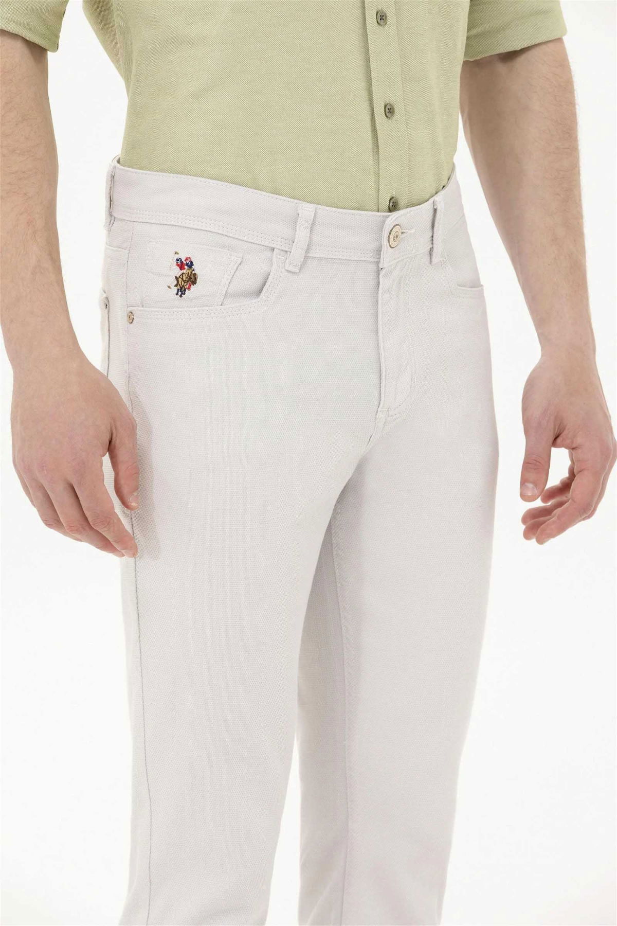 U.S. Polo Assn. Erkek Likralı Pantolon 1600040 Açık Gri - 4