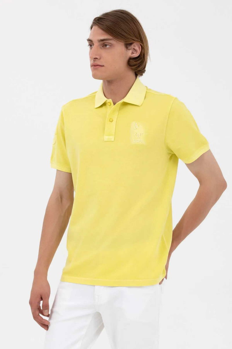 U.S. Polo Assn. Erkek Regular Fit Polo Yaka T-Shirt 1573851 Açık Sarı - 2