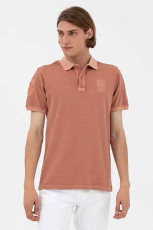 U.S. Polo Assn. Erkek Regular Fit Polo Yaka T-Shirt 1573851 Pudra 