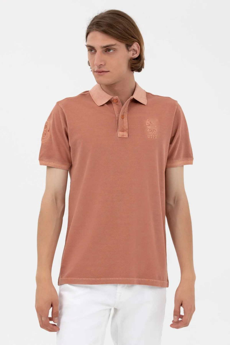 U.S. Polo Assn. Erkek Regular Fit Polo Yaka T-Shirt 1573851 Pudra - 1