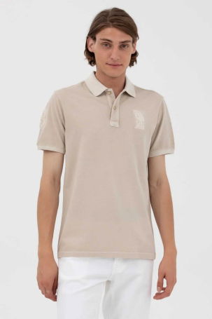 U.S. Polo Assn. Erkek Regular Fit Polo Yaka T-Shirt 1573851 Taş - 1