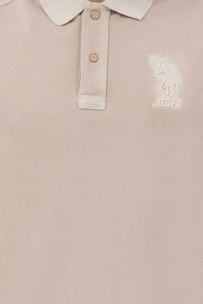 U.S. Polo Assn. Erkek Regular Fit Polo Yaka T-Shirt 1573851 Taş - 3