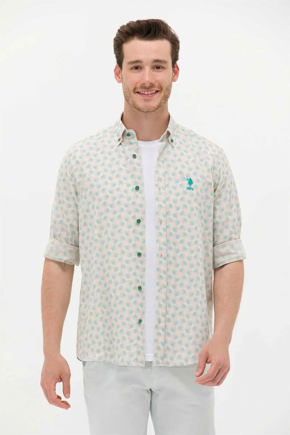 U.S. Polo Assn. Erkek Uzun Kollu Gömlek 1577132 Yeşil - 3