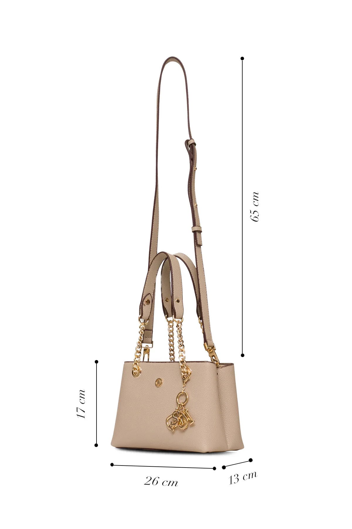 U.S. Polo Assn. Kadın Omuz Çantası US25539 Bej-Bordo - 5