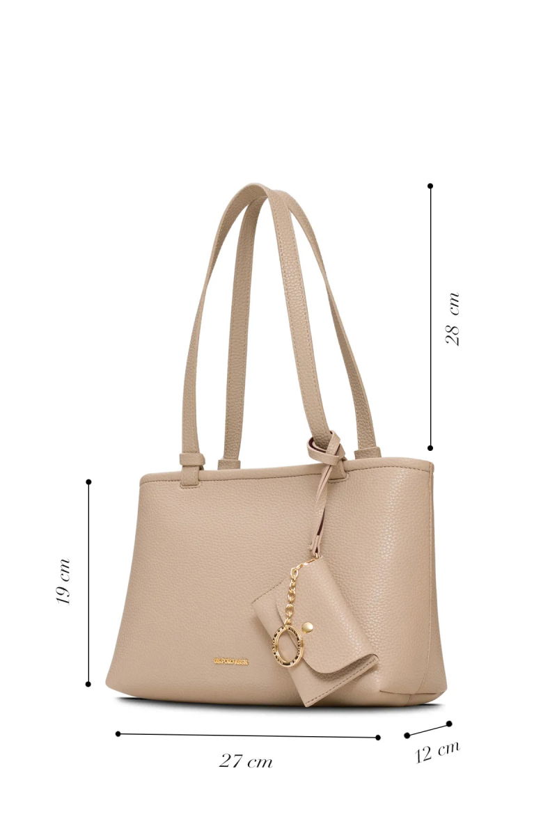 U.S. Polo Assn. Kadın Omuz Çantası US25550 Bej-Bordo - 5