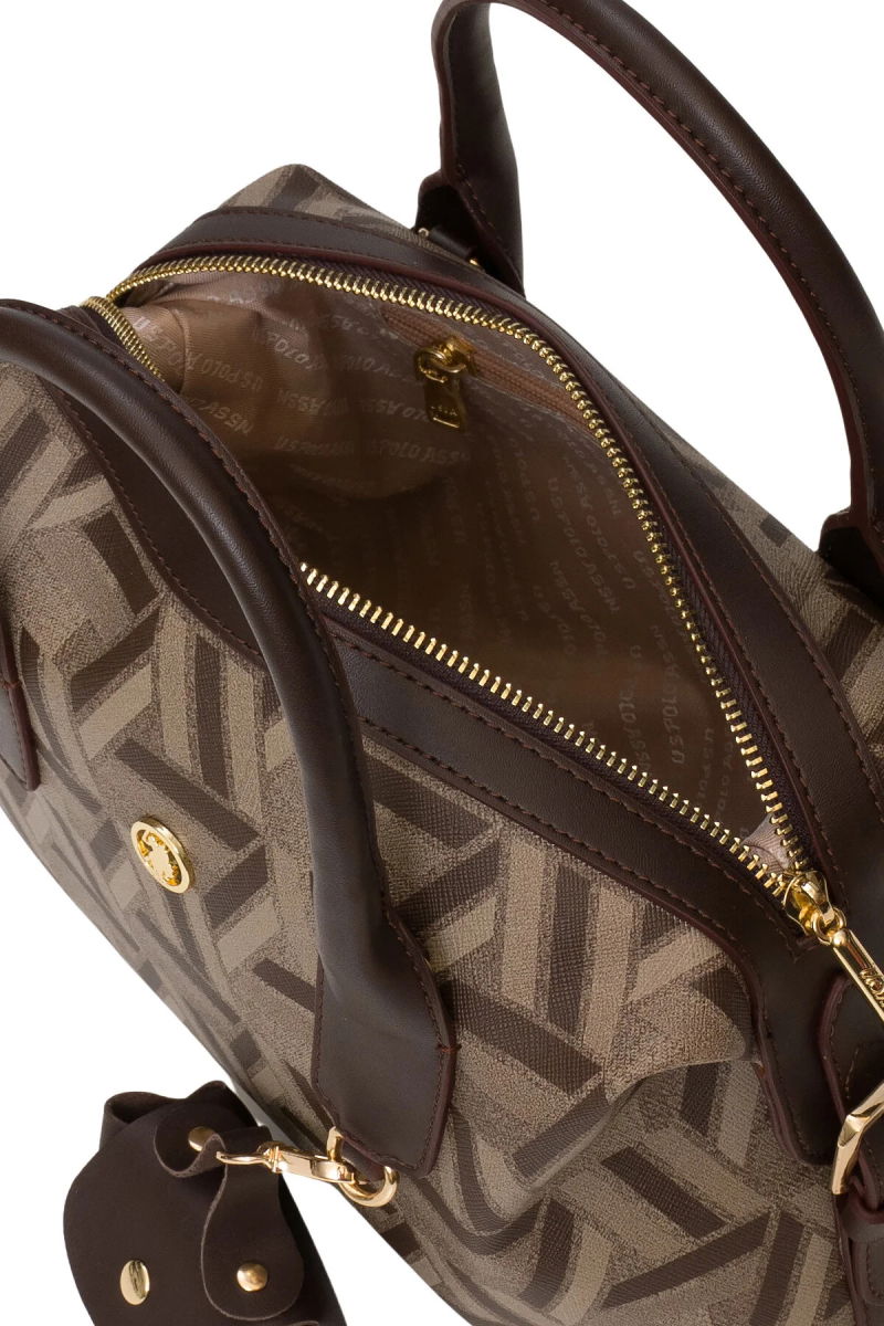 U.S. Polo Assn. Kadın Postacı Çantası US25525 Kahverengi - 4