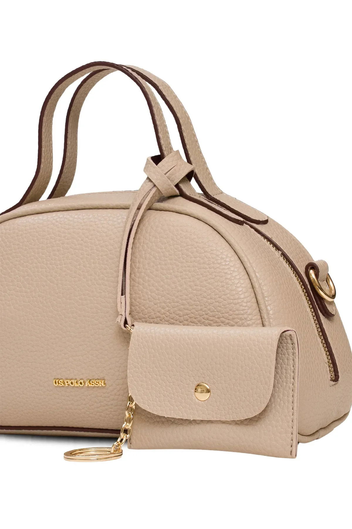 U.S. Polo Assn. Kadın Postacı Çantası US25547 Bej-Bordo - 3