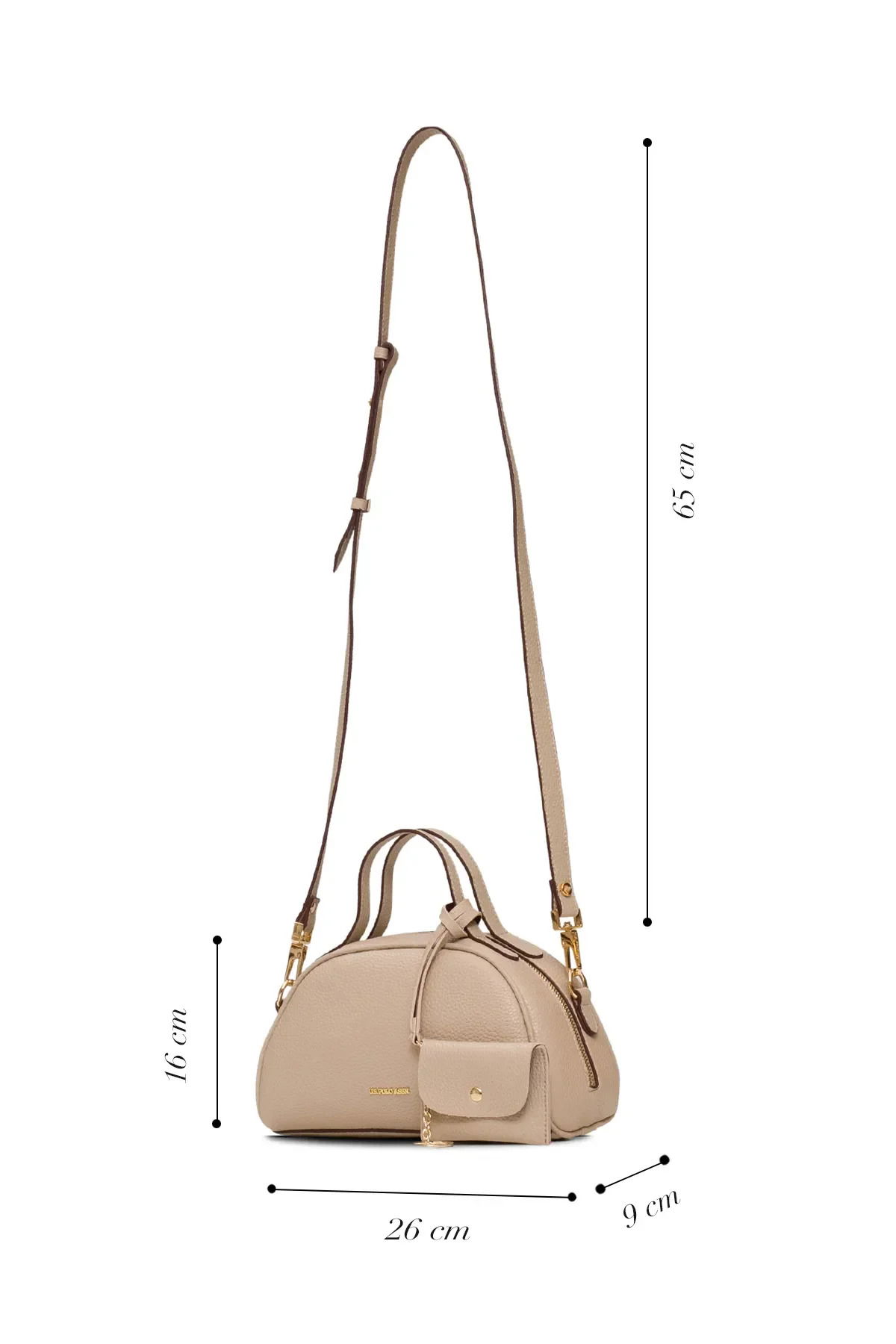 U.S. Polo Assn. Kadın Postacı Çantası US25547 Bej-Bordo - 5