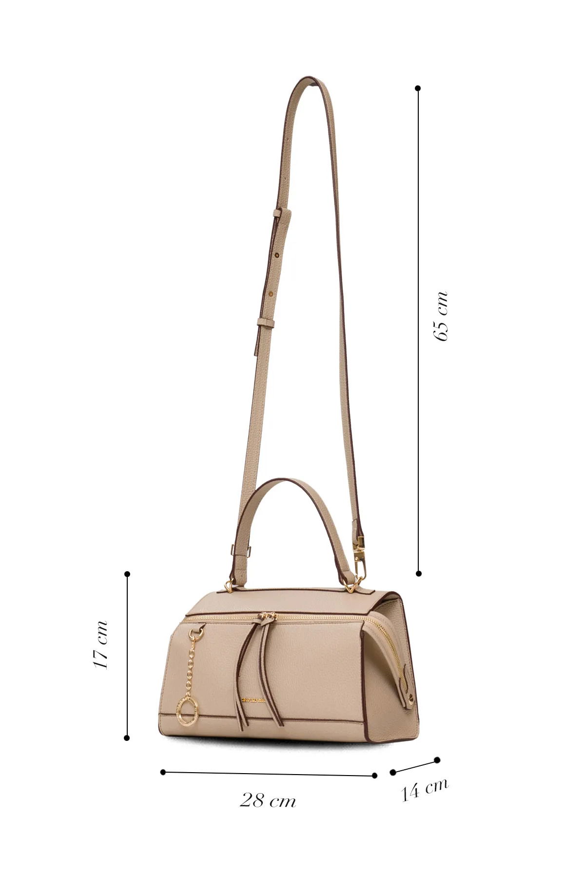 U.S. Polo Assn. Kadın Postacı Çantası US25556 Bej-Bordo - 5