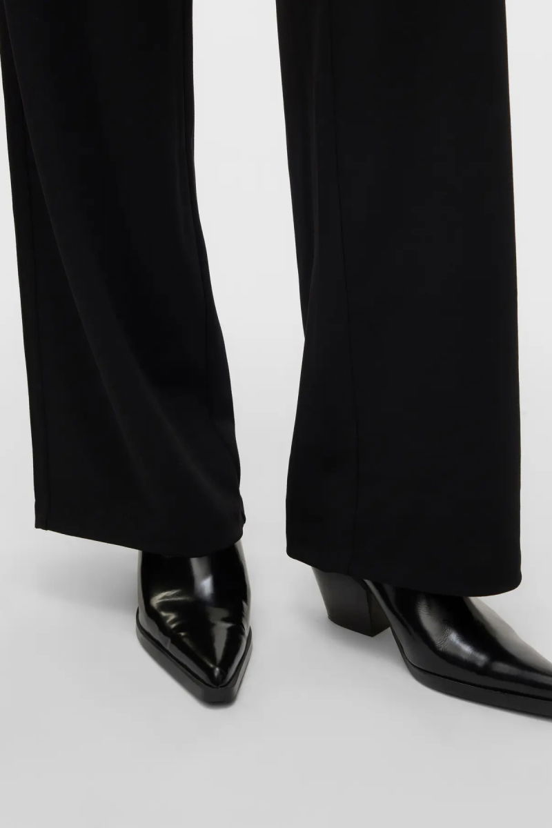 Vero Moda Kadın Vmberlın Beli Lastikli Geniş Paça Pantolon 10318454 Siyah - 3