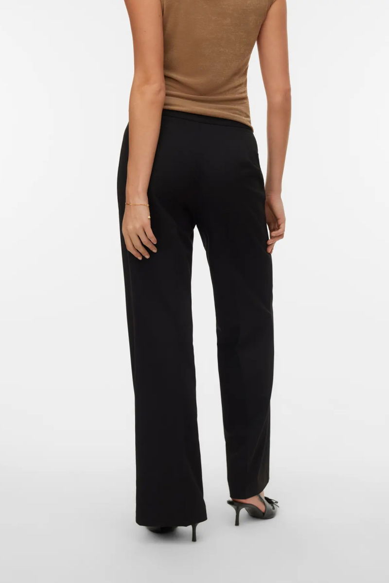 Vero Moda Kadın Vmdallas Geniş Paçalı Rahat Form Cepsiz Pantolon 10341128 Siyah - 4