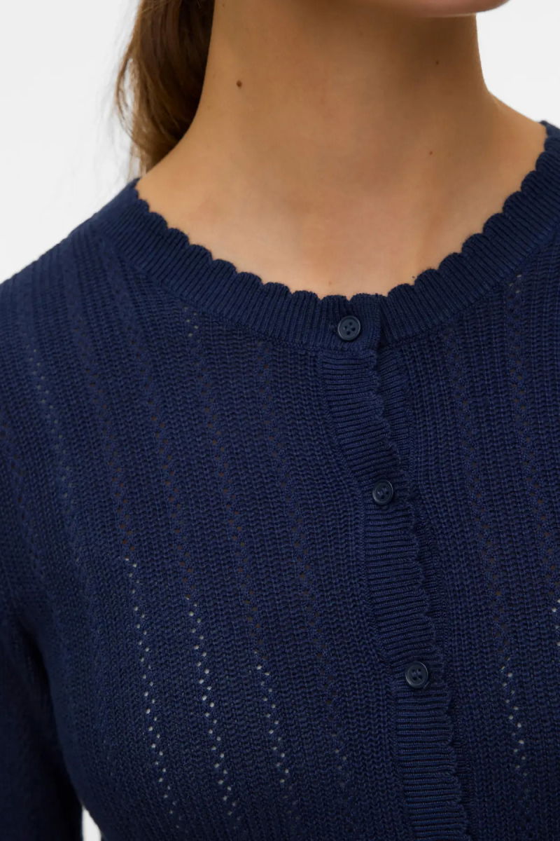 Vero Moda Kadın Vmnewlex Bisiklet Yaka Uzun Kollu Hırka 10340562 Lacivert - 3