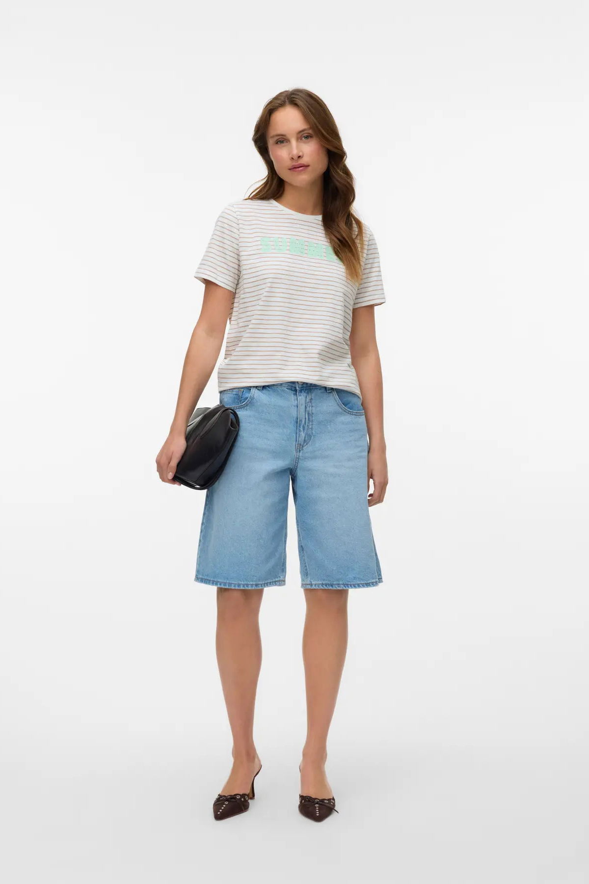 Vero Moda Kadın Vmsımone Kısa Kollu %100 Pamuk T-Shirt 10328170 Beyaz - 1