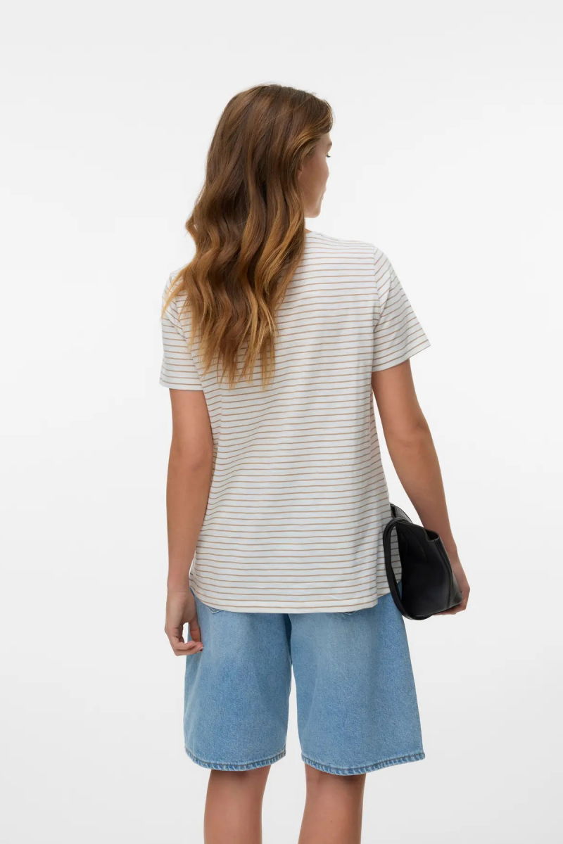 Vero Moda Kadın Vmsımone Kısa Kollu %100 Pamuk T-Shirt 10328170 Beyaz - 4